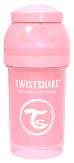 Бутылочка антиколиковая Twistshake для кормления 180 мл розовый