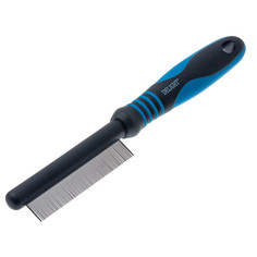 Расческа для кошек и собак DeLIGHT с кольцами, 90 зубьев, цвет черный, синий