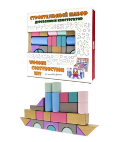 Деревянный конструктор Анданте Строительный набор, 35 больших деталей