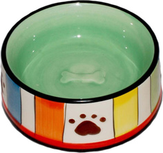 Одинарная миска для кошек и собак Magic Cat, керамика, разноцветный, 0.22 л