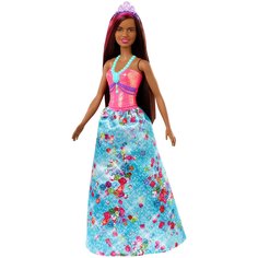 Кукла Mattel Barbie Принцесса GJK12/GJK15 брюнетка, кораловый топ