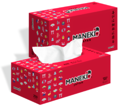 Салфетки бумажные "Maneki" RED, 2 слоя, белые, 250 шт.