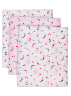 Пеленки фланелевые ЗасыпайКа, 3 штуки, цвет: розовый Чудо Чадо