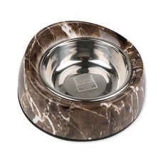 Одинарная миска для кошек и собак Dog Fantasy с наклоном, металл, коричневый, 0.35 л