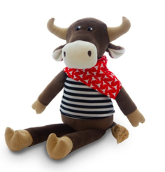 Мягкая игрушка Maxi Toys Бык Гаврила в тельняшке, 23 см Maxitoys
