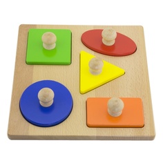 Пазл блочный для малышей Геометрические фигуры, 5 деталей Viga