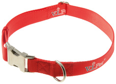 Ошейник для собак V.I.Pet, нейлон, регулируемый, красный, 42-70 см x 25 мм