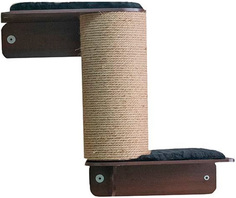 Когтеточка ZOOM Паркур 2 полки широкая труба джут венге 66х36х80см