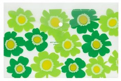 Папка-конверт на кнопке "Summer flower", А4, зеленая Comix