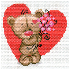 Канва с рисунком Матренин посад Мишуткина любовь 24*35см (28*37см) 1728-1