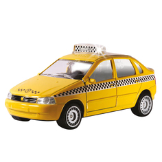 Машинка Технопарк инерционная, металлическая Лада-калина такси, со светом и звуком