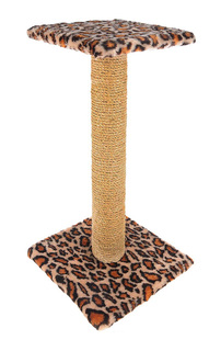 Когтеточка ПУШОК Зонтик 50 см Пушок джут мех бежевый леопард