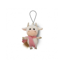Мягкая игрушка Коровка белая в розовом шарфике , 11 см Maxitoys