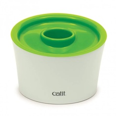 Одинарная миска для кошек Catit Senses 2.0, пластик, зеленый, белый, 3 л