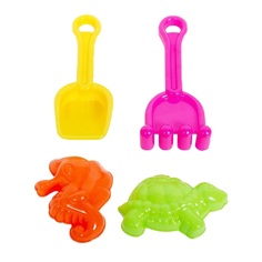 Набор Для Игр Altacto С Песком 4 В 1 Формочки - 2 Шт., Лопатка, Грабли, 14,5 См