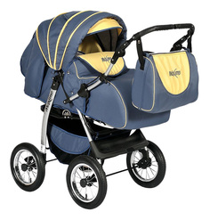 Коляска-трансформер maximo indigo Ma 09 темно-графит желтый