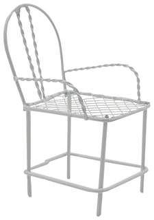 Миниатюра "Металлическое мини-кресло 6", цвет: белый, 5,5x5x9 см Astra