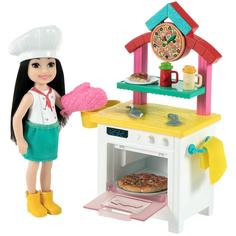 Игровой набор Mattel Barbie кукла Челси повар пицца-шеф с кухней и духовкой GTN63