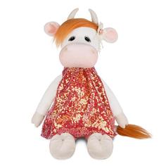 Игрушка мягкая Maxitoys Luxury Коровка Глаша в коралловом платье 23 см