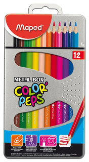 Карандаши цветные COLORPEPS треугольные 12 цветов MAPED