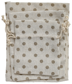 Подарочные мешочки из ткани, набор №4, 3 штуки, 3 размера Альт