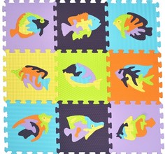 Коврик-пазл Мозаика с Рыбами, 30X30 см, 9 деталей Спорт Импорт