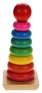 Игрушка деревянная пирамидка Яркие краски РИД Aalatoys