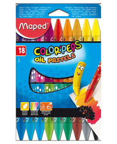 Масляная краска-пастель Maped Colorpeps Oil Pastel 18 цветов картонная коробка