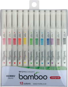 Набор двух сторонних маркеров Bamboo Color Pen 12 цветов, Morris