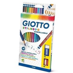 Набор цветных карандашей "Stilnovo", 10 цветов + ластик + пластиковая точилка Giotto