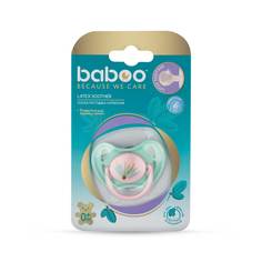 Соска-пустышка Baboo, латексная, круглая Flora (0 месяцев)