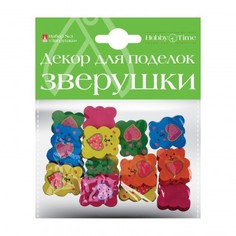 Декор из дерева, крашеный, набор № 3 Зверушки , 6 видов Альт 2-363/03