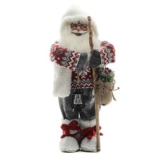 Игрушка новогодняя MaxiToys Дед Мороз с посохом в свитере 46 см