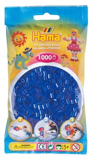 Бусинки для термомозаики 1000 шт. Hama серии MIDI 207-36 синий неон