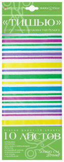Бумага с орнаментом Тишью "Полоска", 10 листов Альт