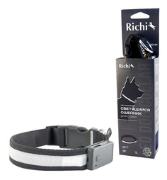 Ошейник для собак RICHI, черный, длина 40 см Ricci