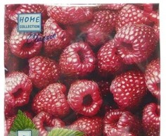 Салфетки бумажные, трехслойные Home Collection "Малина", 33х33 см (20 штук)