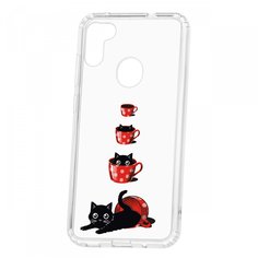 Чехол-накладка Samsung Galaxy A11/M11 Kruche Print Котенок в чашке КruЧЕ