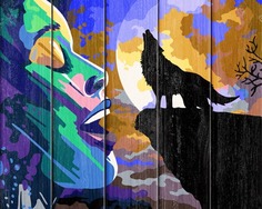 Набор для рисования по номерам по дереву "Лунная ночь" (40x50 см) Flamingo