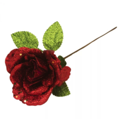 Елочное украшение Marko Ferenzo Grande Веточка Роза 1 шт 37x15 см