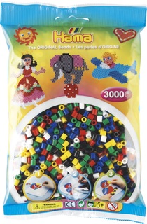 Бусинки MIDI для термомозаики 3000 шт. микс Hama 201-66