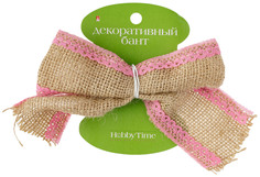 Бант декоративный из джута с кружевом Альт