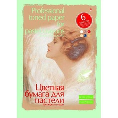 Цветная бумага для пастели, гуаши и темперы, А3, 20 листов, 6 цветов Альт