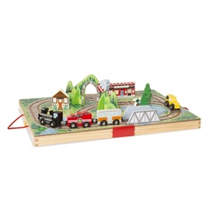 Транспортный набор в чемоданчике Железная дорога Melissa & Doug