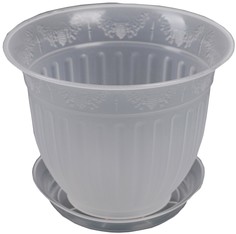 Горшок "Виноград" с поддоном, 0,5 литра (прозрачный) Техпласт