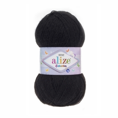 Пряжа Alize Sekerim Bebe, цвет: 060 черный, 350 м, 100 г (5 мотков) 5 шт.