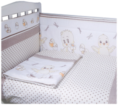 Бортик в кроватку Эдельвейс Цыплята, бежевый