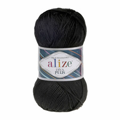 Пряжа Alize "Diva Plus", цвет: 60 черный, 220 м, 100 грамм (5 мотков) ( 5)