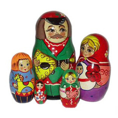 Матрешка СЕМЕЙКА 5 перс. (деревянные игрушки+Нескучные игры+матрешка/P45/749)