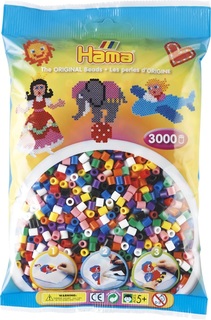 Бусинки MIDI для термомозаики 3000 шт. микс Hama 201-00